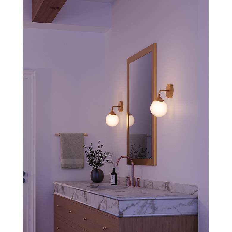 Image 3 Kuzco Nouveau 11 1/2" High Aged Gold Wall Sconce more views