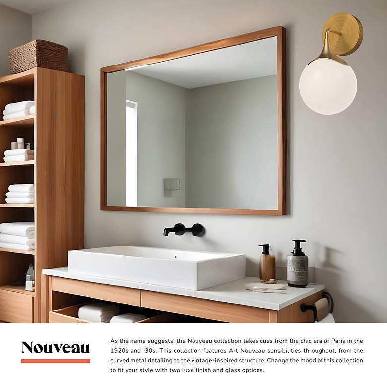 Image 4 Kuzco Nouveau 11 1/2" High Aged Gold Wall Sconce more views