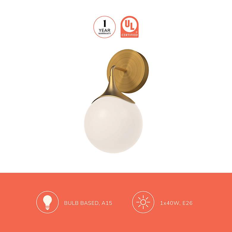 Image 5 Kuzco Nouveau 11 1/2" High Aged Gold Wall Sconce more views