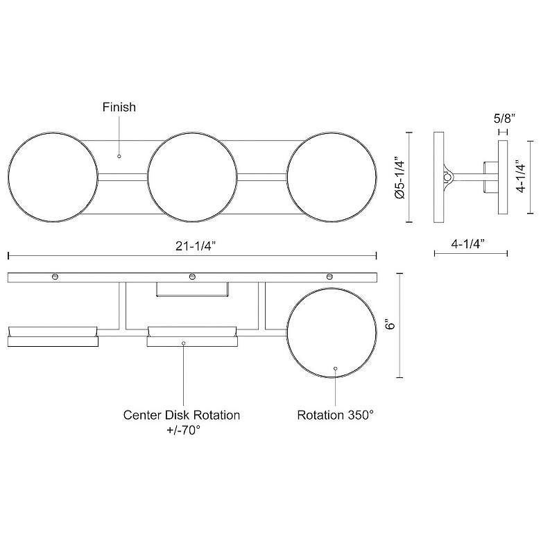 Image 5 Kuzco Novel LED 21-in Black Vanity Light more views