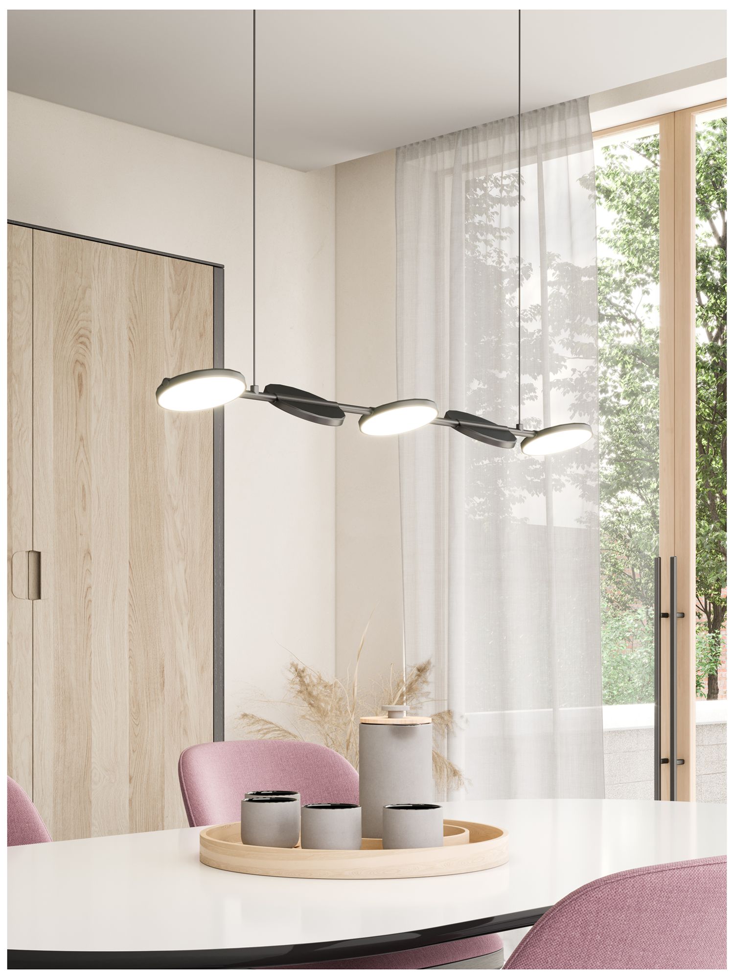 Image 3 Kuzco Novel LED 37-in Black Linear Pendant more views