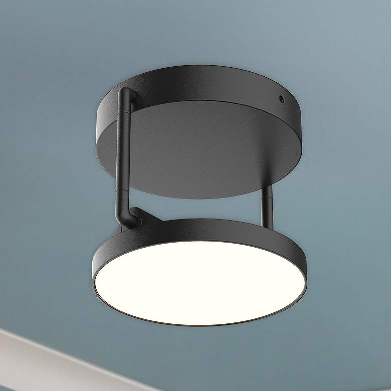 Image 1 Kuzco Novel LED 5-in Black Semi-Flush Mount