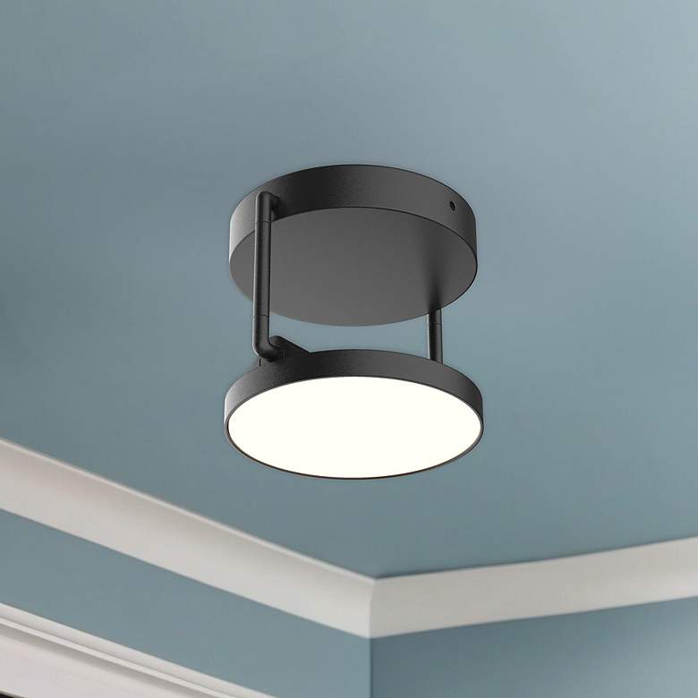 Image 1 Kuzco Novel LED 5-in Black Semi-Flush Mount
