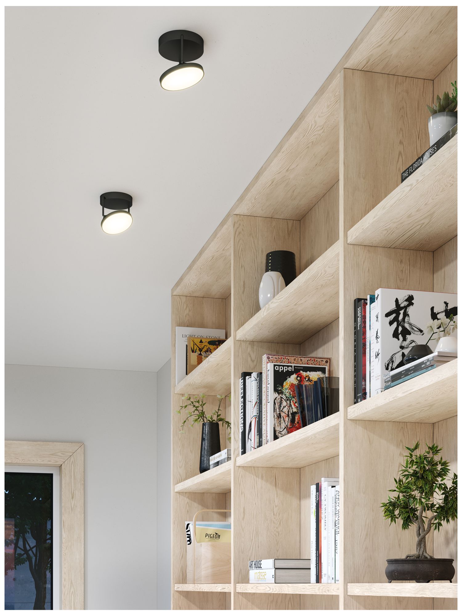 Image 3 Kuzco Novel LED 5-in Black Semi-Flush Mount more views