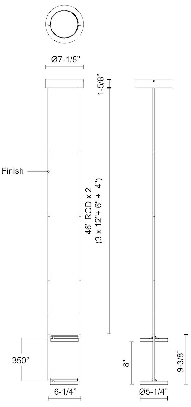 Image 3 Kuzco Novel LED 8-in Black Pendant more views