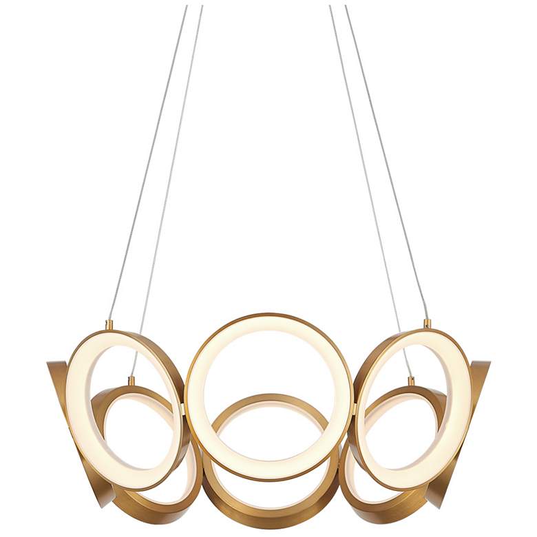 Image 1 Kuzco Oros LED 24-in Antique Brass LED Chandeliers