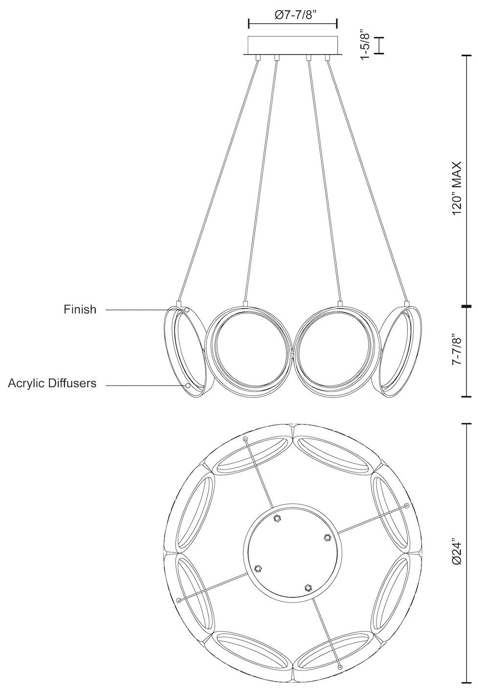 Image 3 Kuzco Oros LED 24-in Antique Brass LED Chandeliers more views