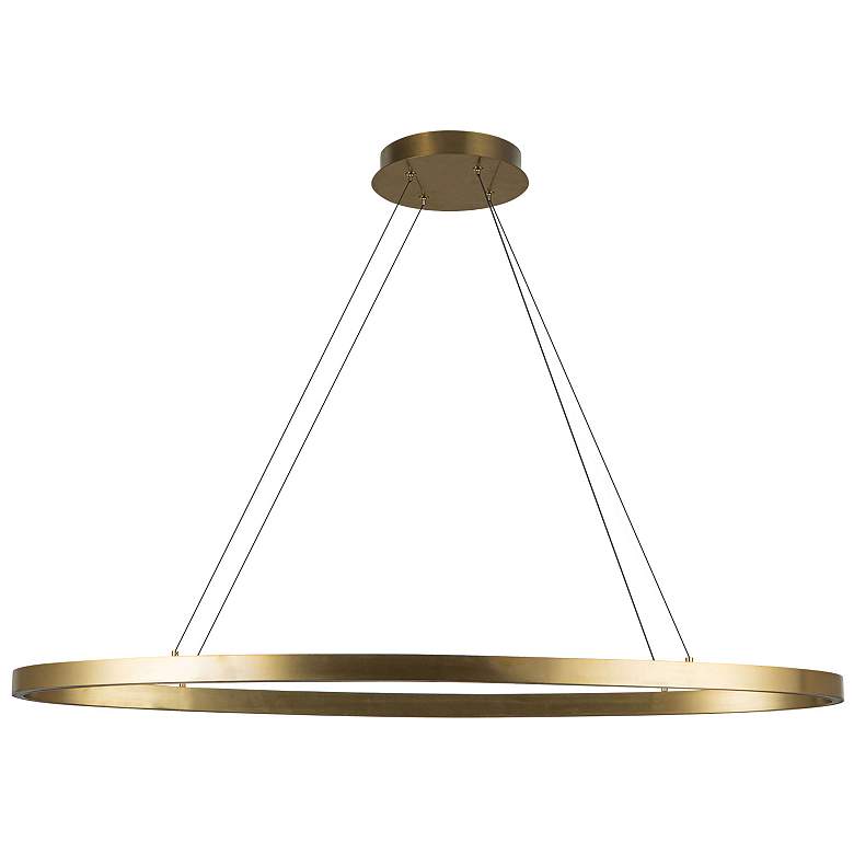 Image 2 Kuzco Ovale 40" Wide Brushed Gold Modern LED Ring Pendant more views