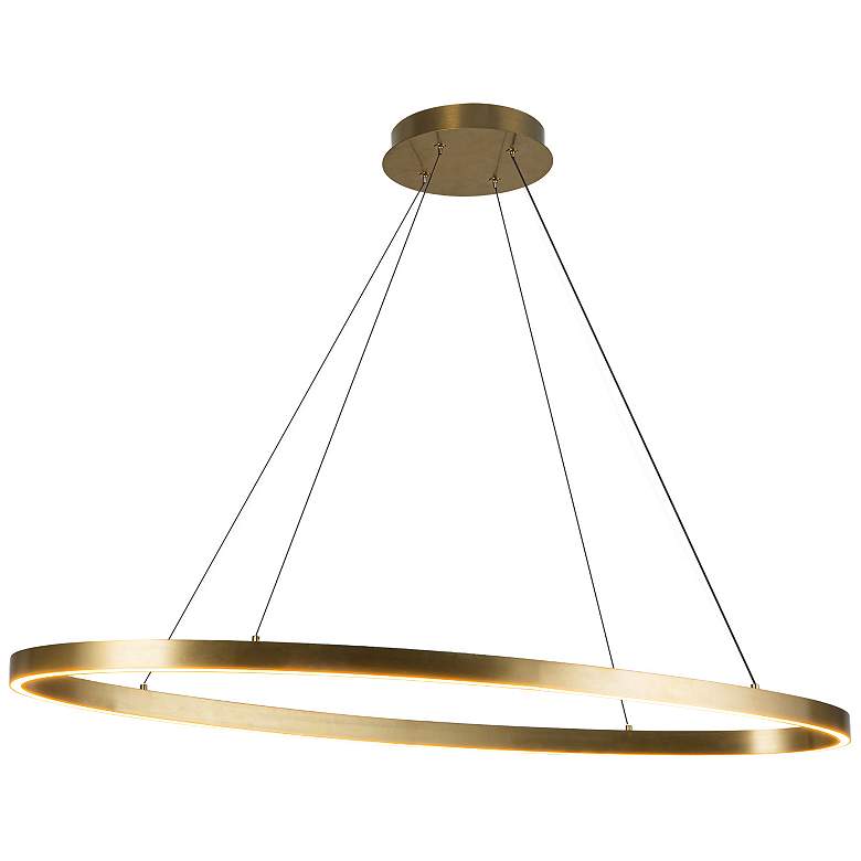 Image 3 Kuzco Ovale 40" Wide Brushed Gold Modern LED Ring Pendant more views