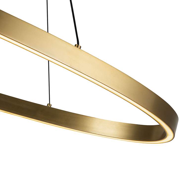 Image 5 Kuzco Ovale 40" Wide Brushed Gold Modern LED Ring Pendant more views