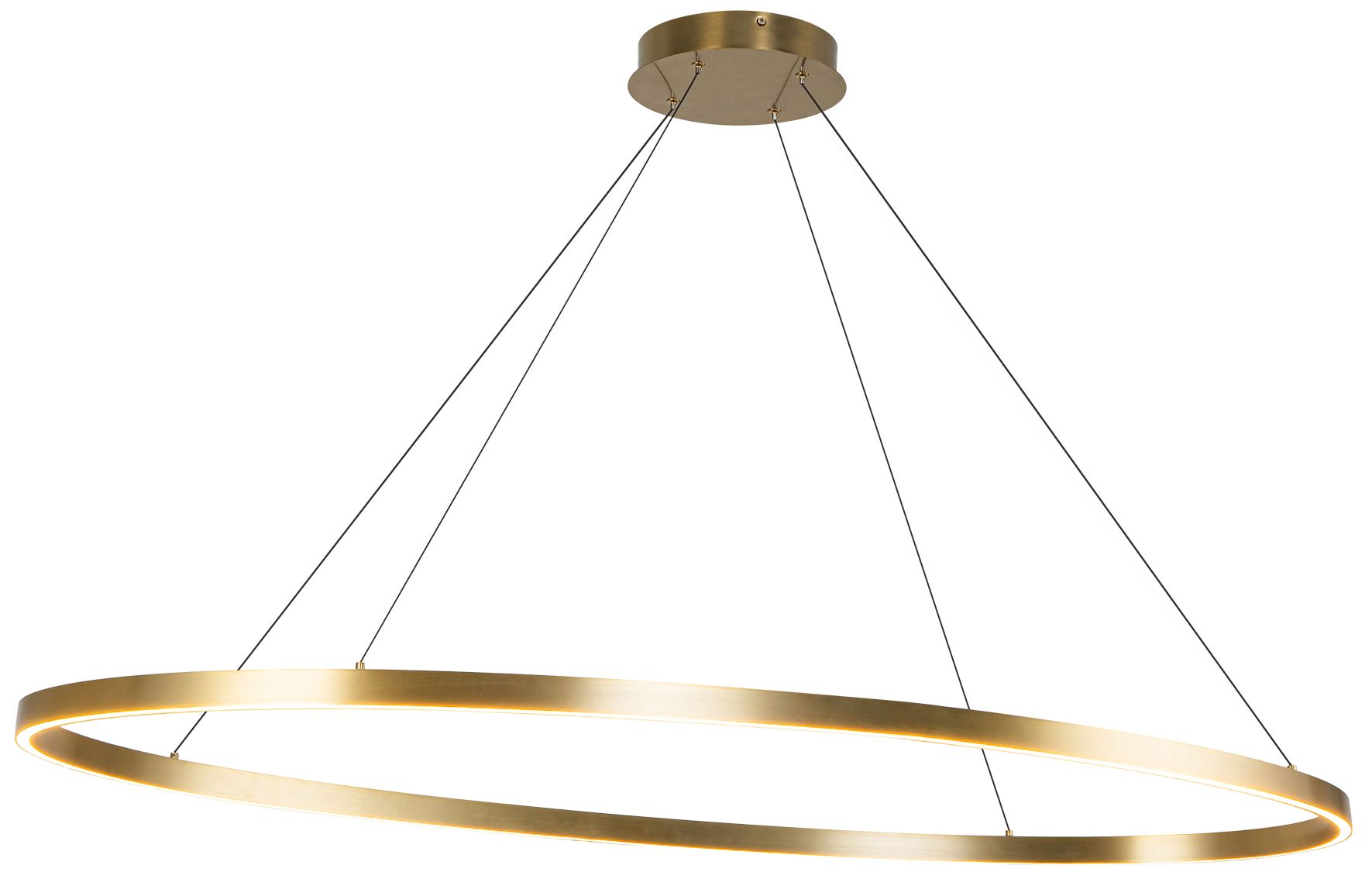 Image 3 Kuzco Ovale LED 53-in Brushed Gold Linear Pendant more views