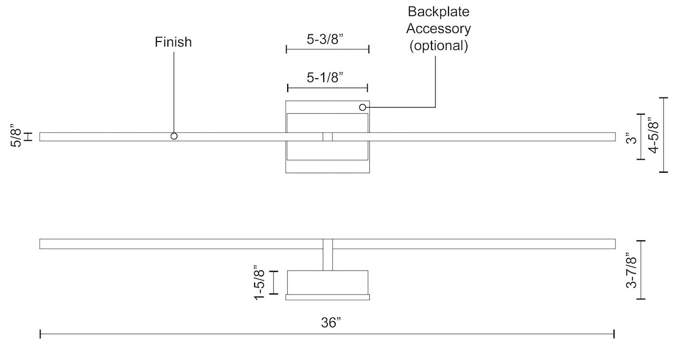 Image 2 Kuzco Pandora LED 36-in Brushed Nickel Wall Sconce more views