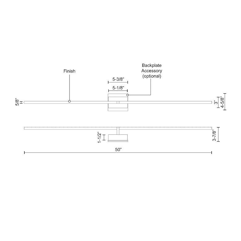 Image 2 Kuzco Pandora LED 50-in Brushed Nickel Wall Sconce more views