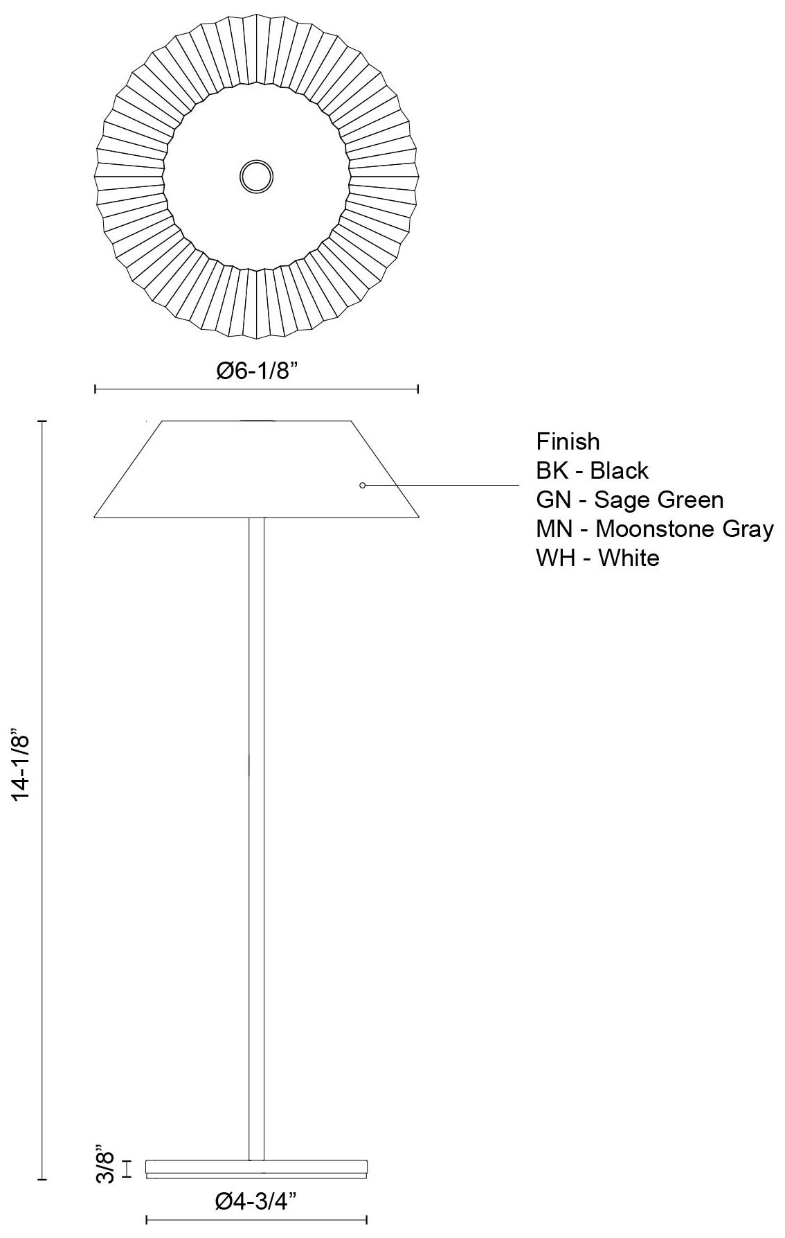 Image 4 Kuzco Pela LED 6-in White LED Table Lamp more views