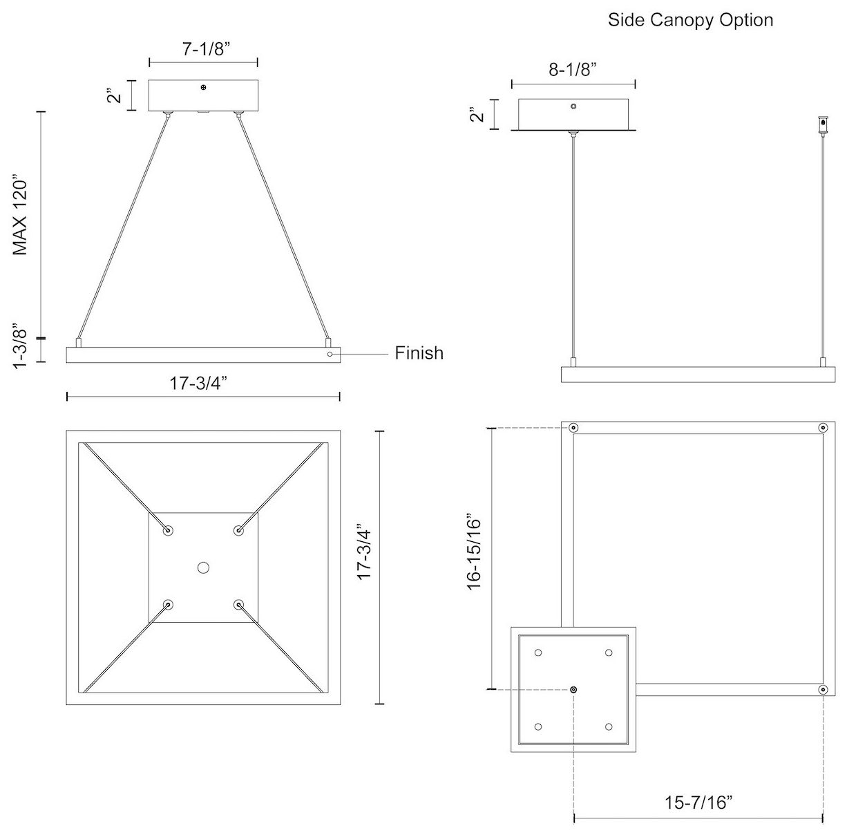 Image 3 Kuzco Piazza LED 18-in Black Pendant more views