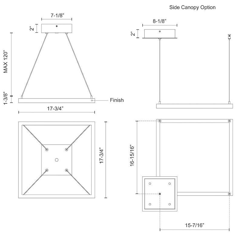 Image 3 Kuzco Piazza LED 18-in Black Pendant more views
