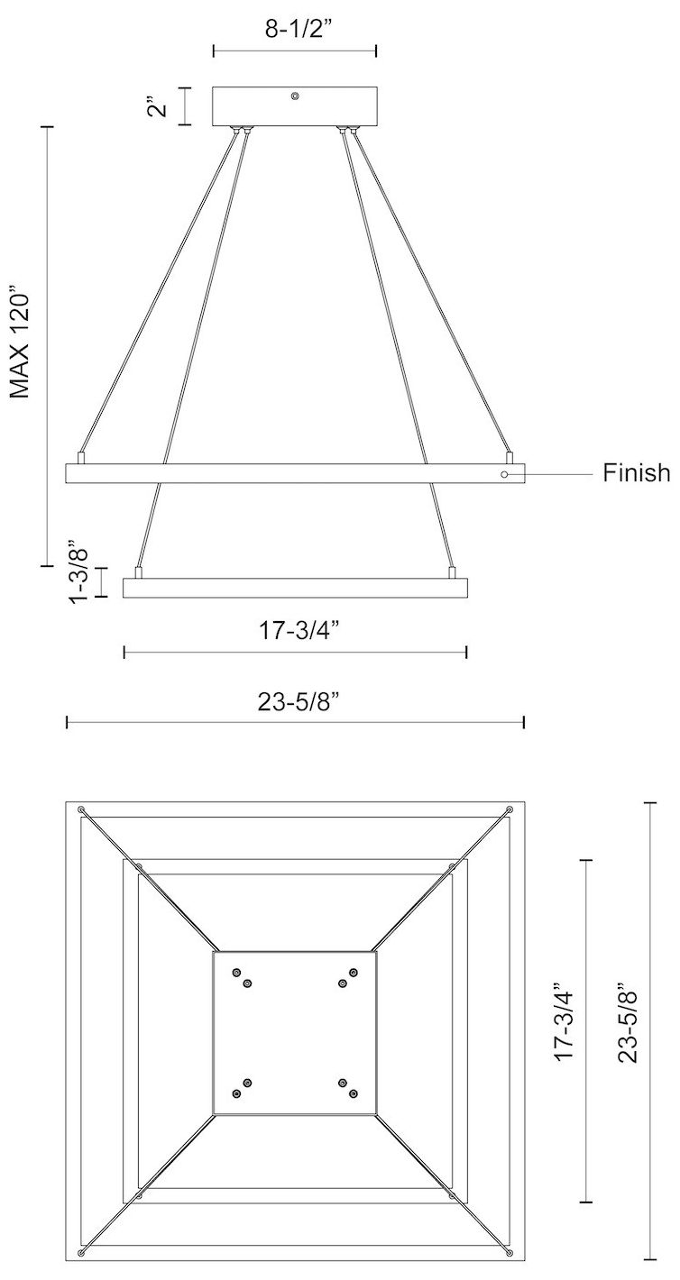 Image 3 Kuzco Piazza LED 24-in Black LED Chandeliers more views