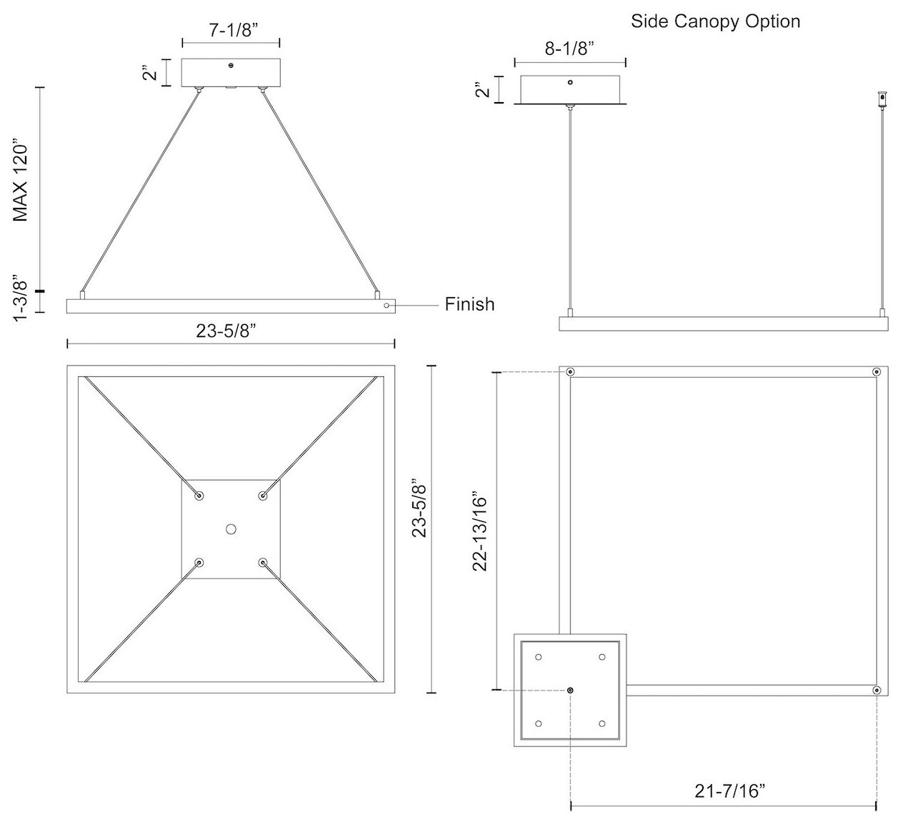 Image 3 Kuzco Piazza LED 24-in Black Pendant more views