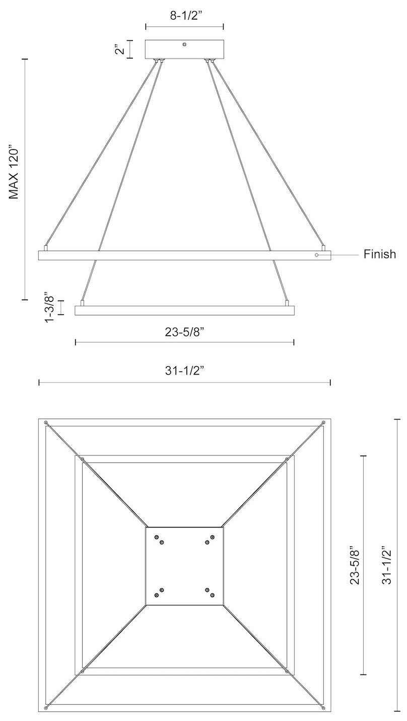 Image 3 Kuzco Piazza LED 32-in Black LED Chandeliers more views