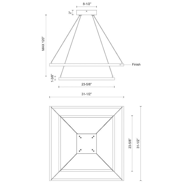 Image 3 Kuzco Piazza LED 32-in Black LED Chandeliers more views