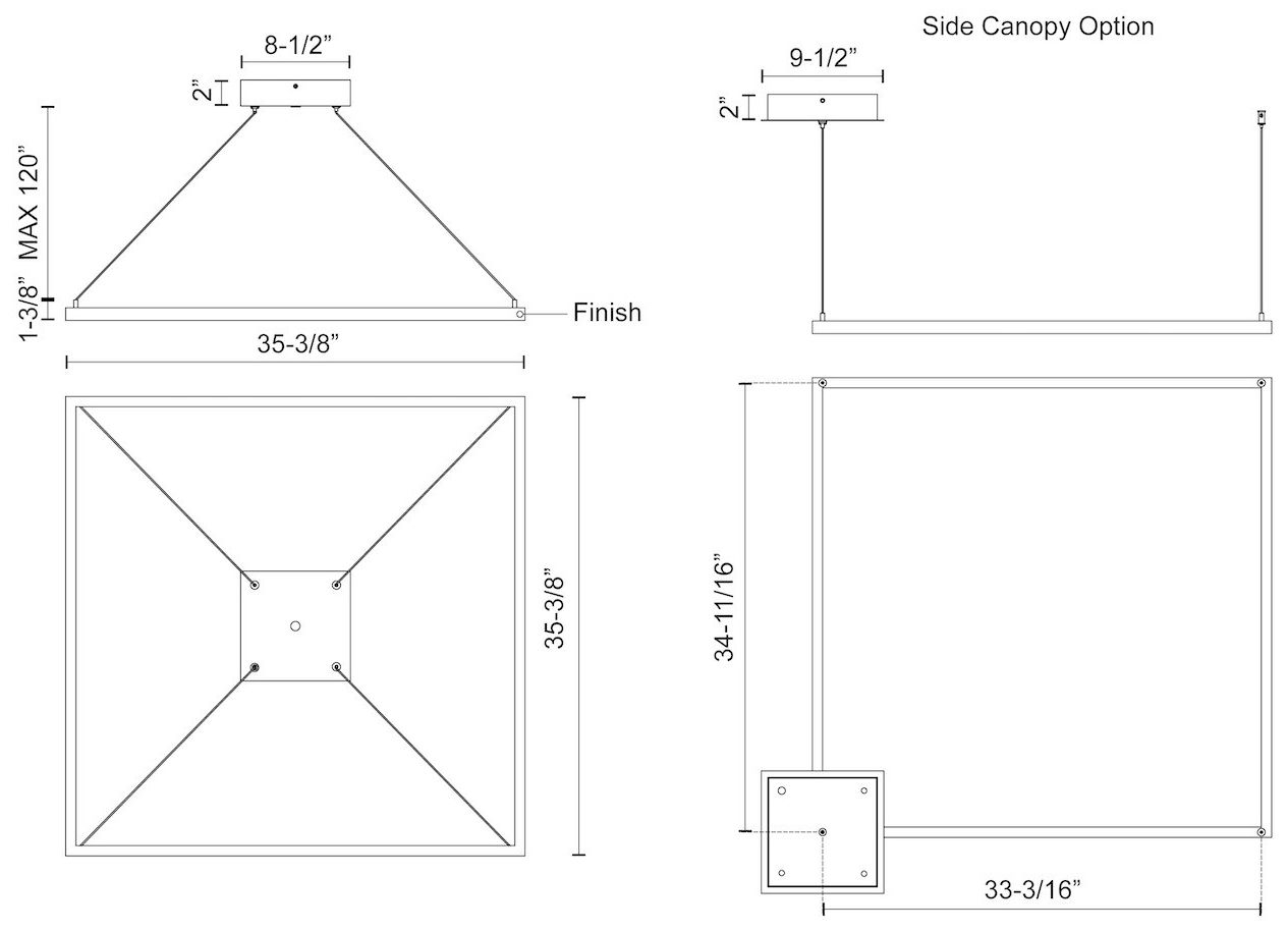 Image 3 Kuzco Piazza LED 36-in Black Pendant more views