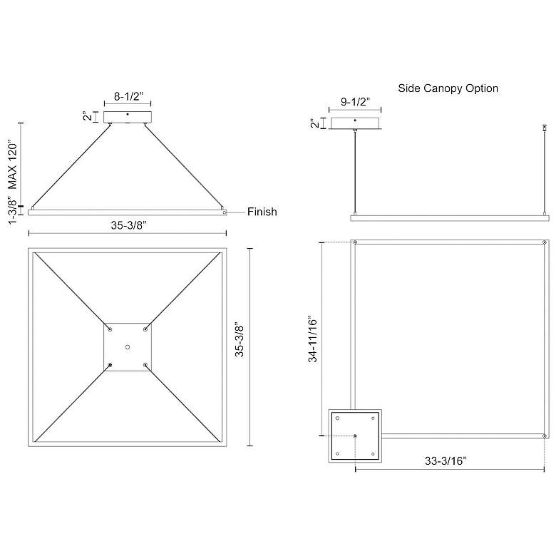 Image 3 Kuzco Piazza LED 36-in Black Pendant more views