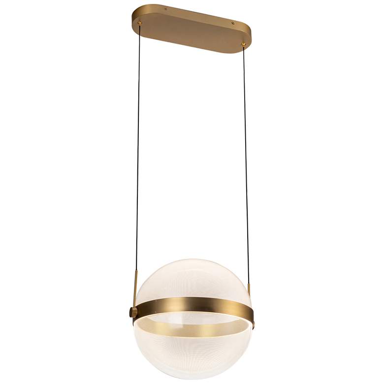 Image 1 Kuzco Pisces LED 12-in Brushed Gold/Light Guide Pendant