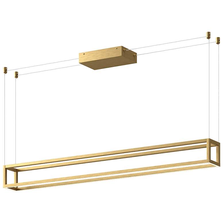 Image 1 Kuzco Plaza LED 48-in Brushed Gold Linear Pendant