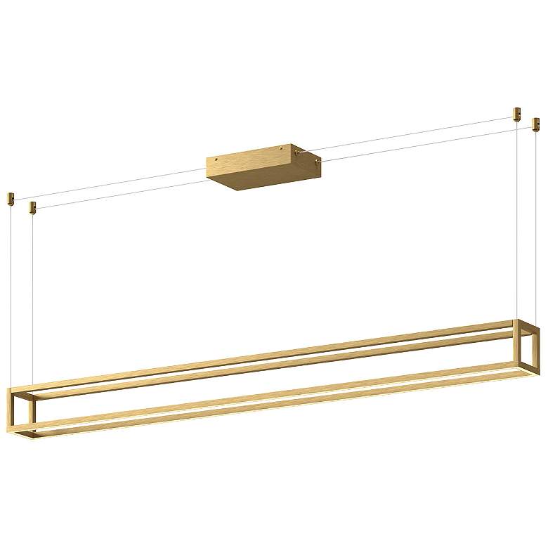 Image 1 Kuzco Plaza LED 60-in Brushed Gold Linear Pendant
