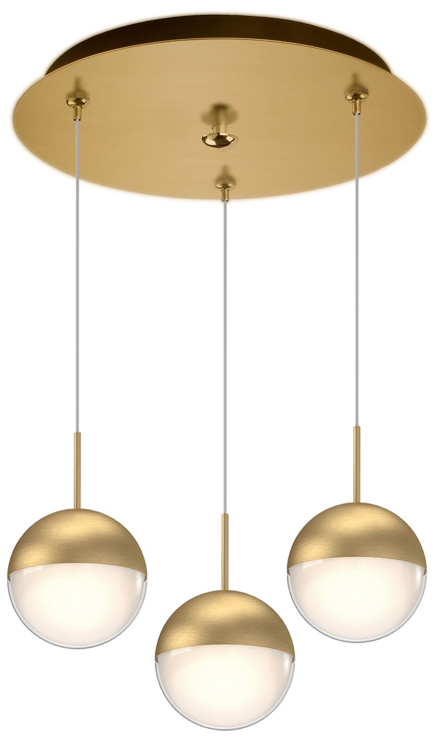 Kuzco Pluto 12-in Brushed Gold 3-Light Multi Pendant