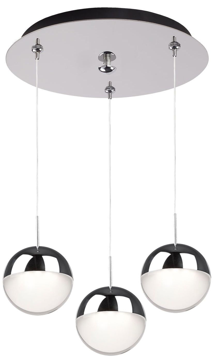 Kuzco Pluto 12-in Chrome 3-Light Multi Pendant