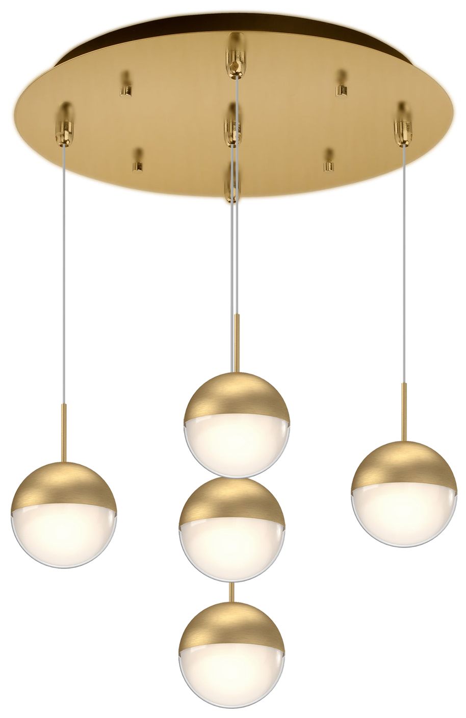 Kuzco Pluto 14-in Brushed Gold 5-Light Multi Pendant