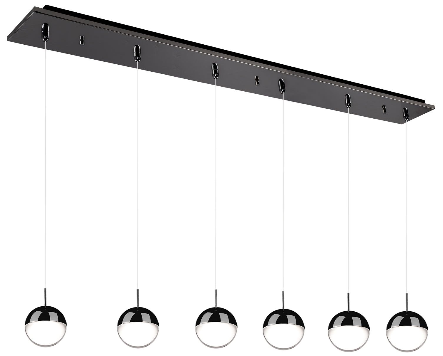 Kuzco Pluto 42-in Black Chrome 6-Light Multi Pendant
