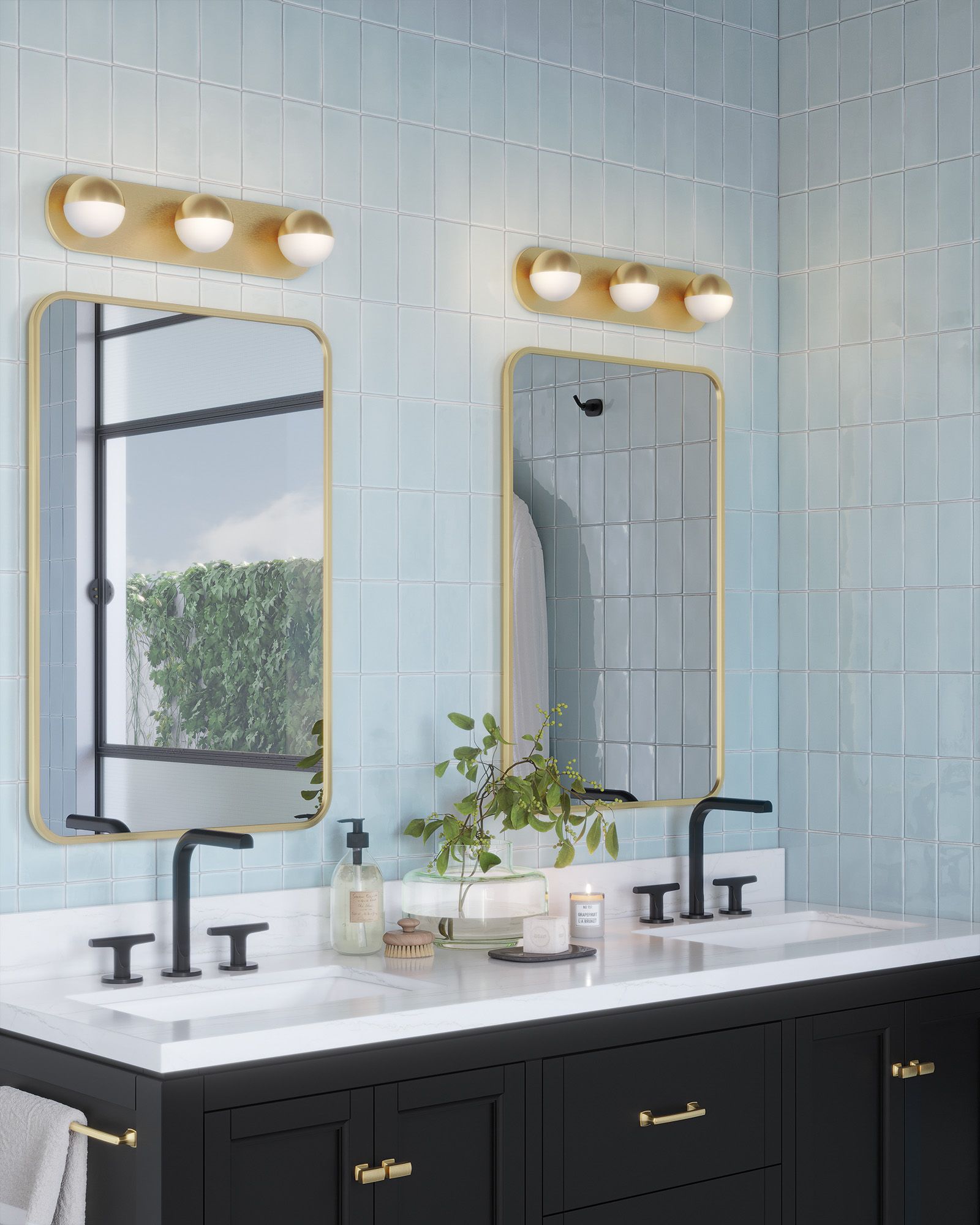 Image 2 Kuzco Pluto LED 21-in Brushed Gold Vanity Light more views