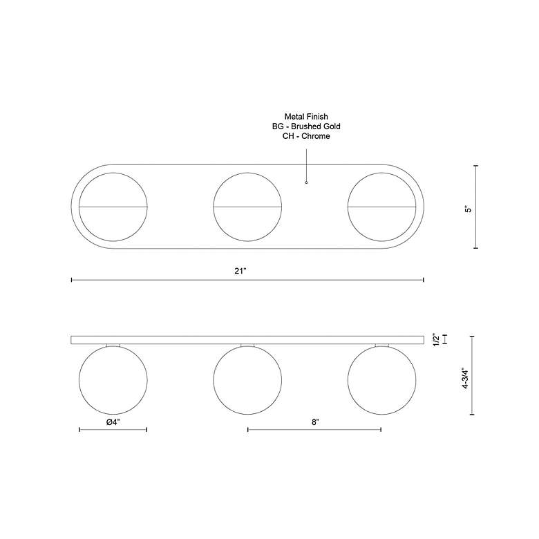 Image 7 Kuzco Pluto LED 21-in Brushed Gold Vanity Light more views