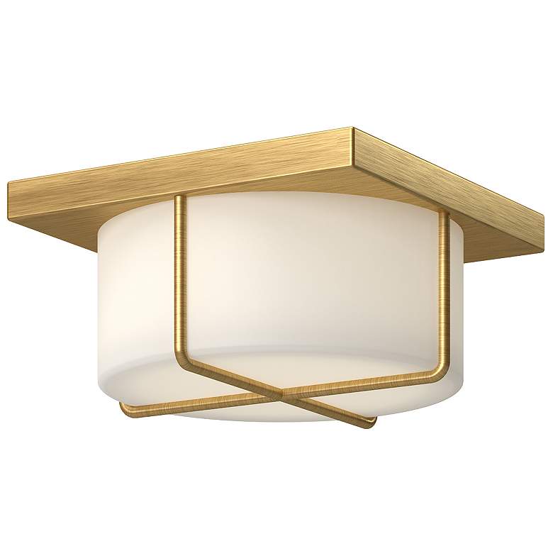 Image 1 Kuzco Regalo LED 10-in Brushed Gold/Opal Glass Flush Mount
