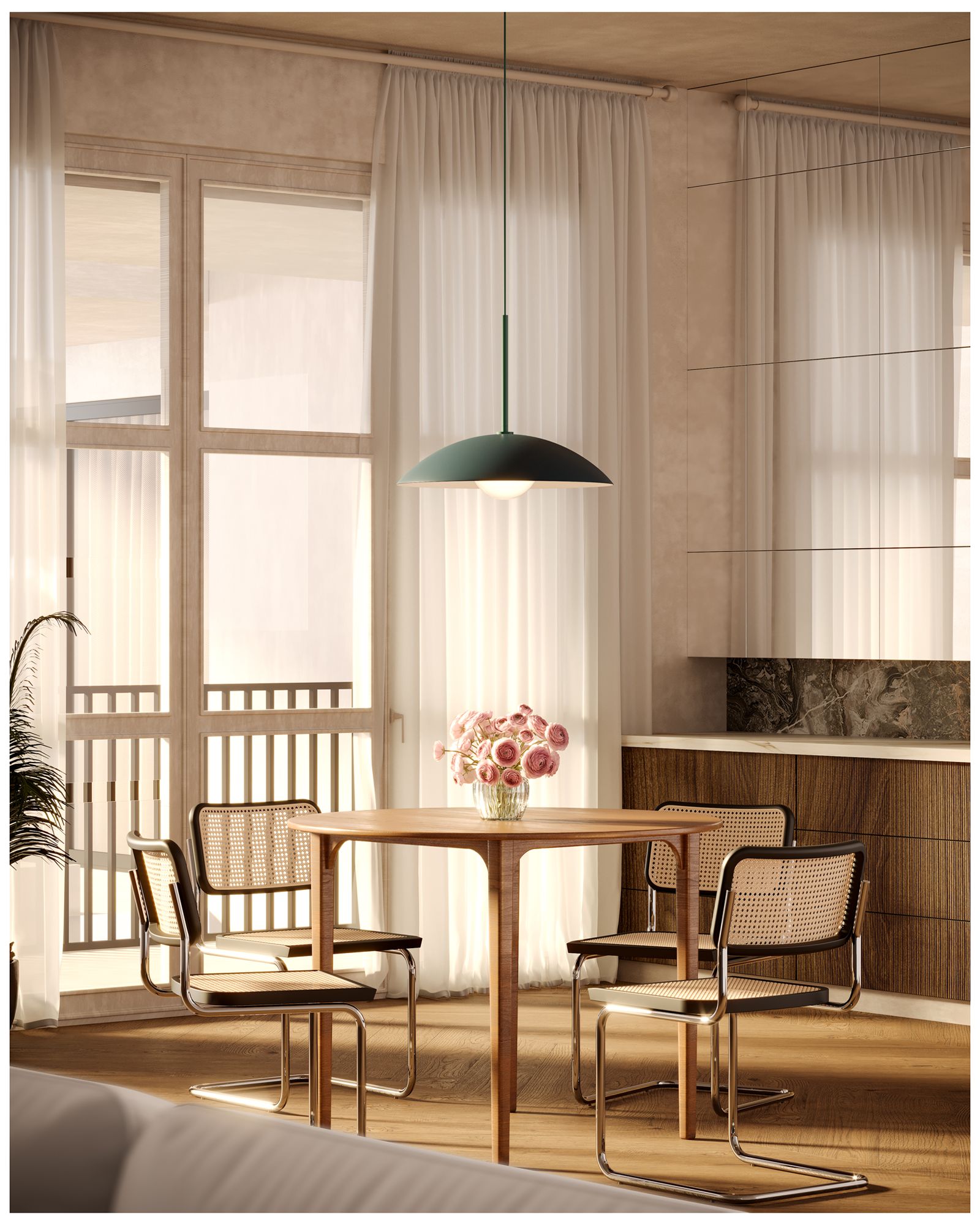 Image 3 Kuzco Regent E26 19-in Pine Green Pendant more views