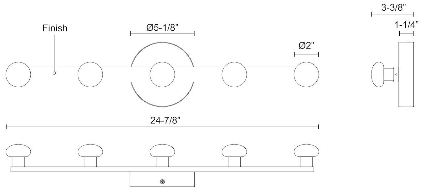 Image 2 Kuzco Rezz LED 24-in Brushed Nickel Wall Sconce more views