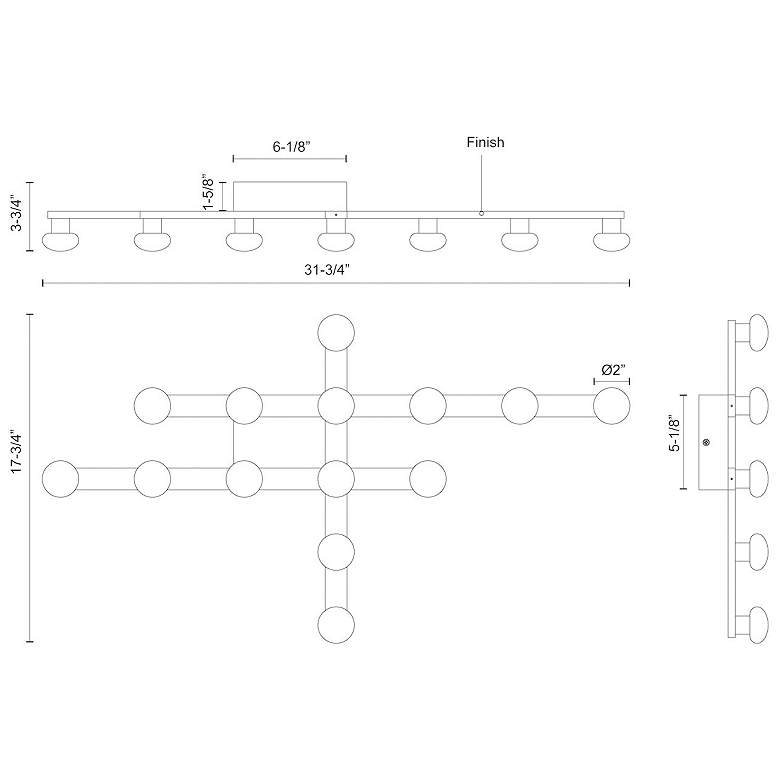 Image 2 Kuzco Rezz LED 32-in Brushed Nickel Flush Mount more views