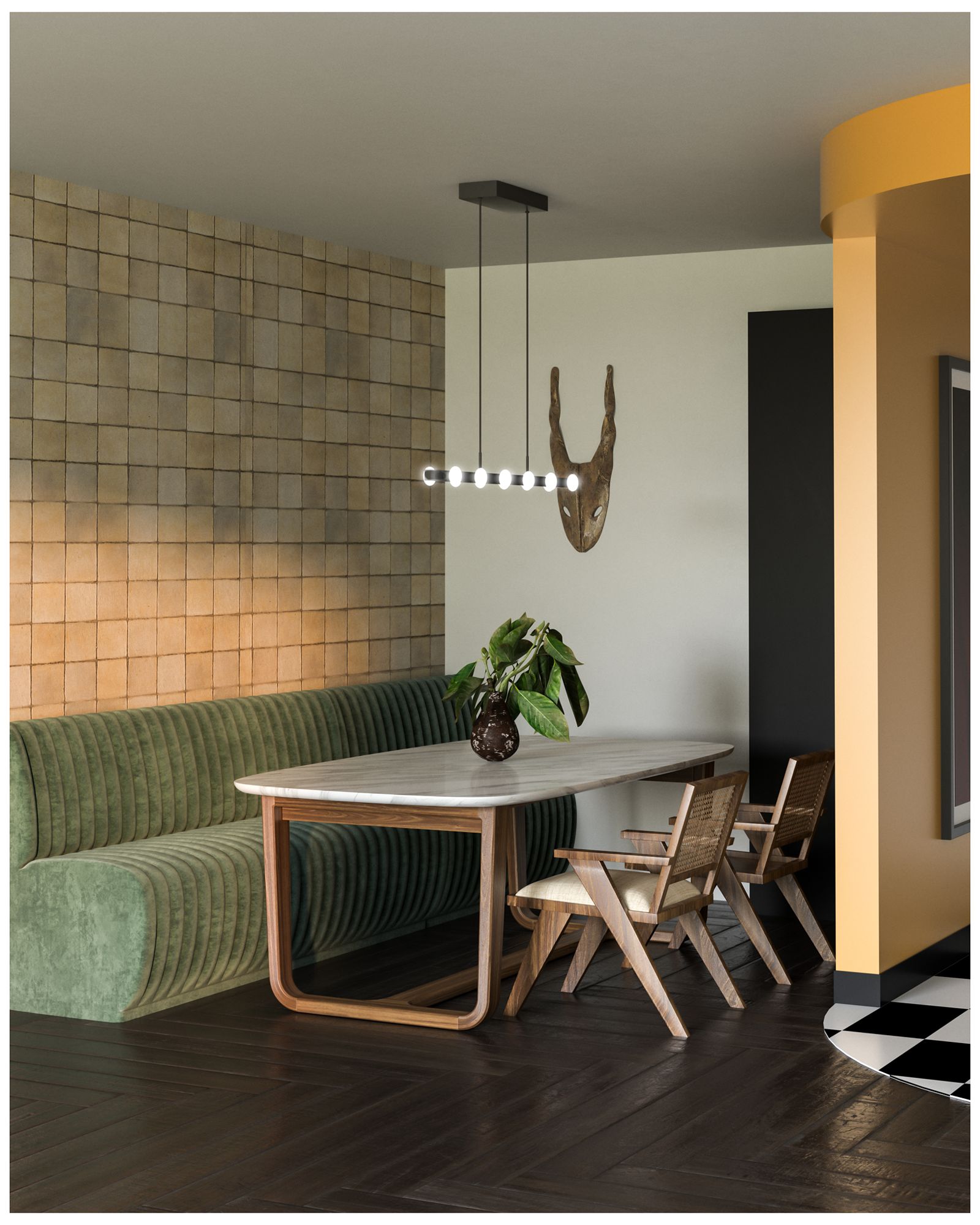 Image 3 Kuzco Rezz LED 36-in Black Linear Pendant more views