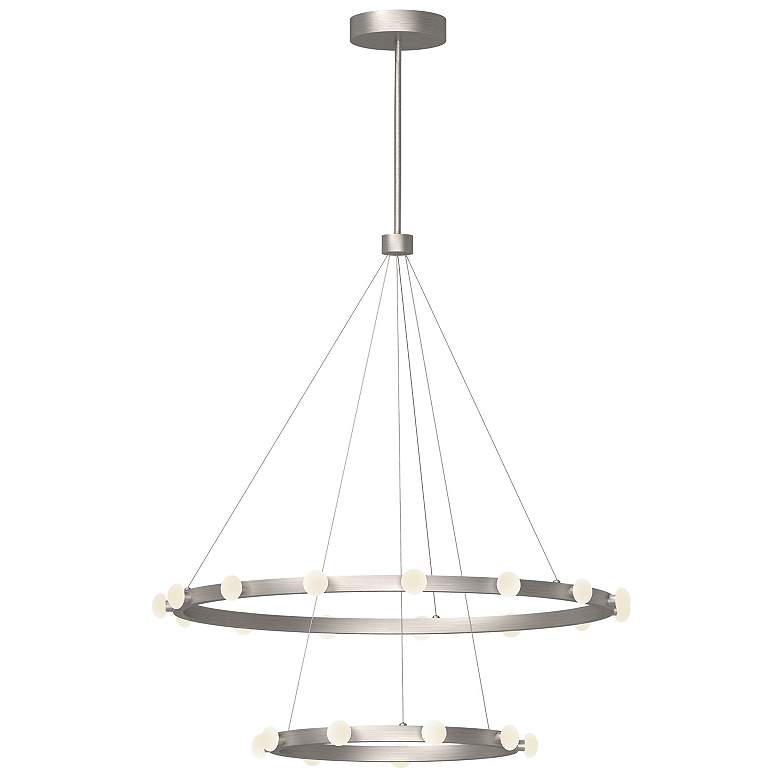 Image 2 Kuzco Rezz LED 36-in Brushed Nickel LED Chandeliers