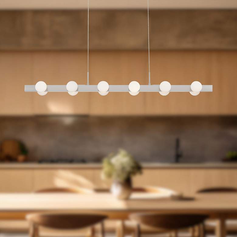Image 1 Kuzco Rezz LED 36-in Brushed Nickel Linear Pendant