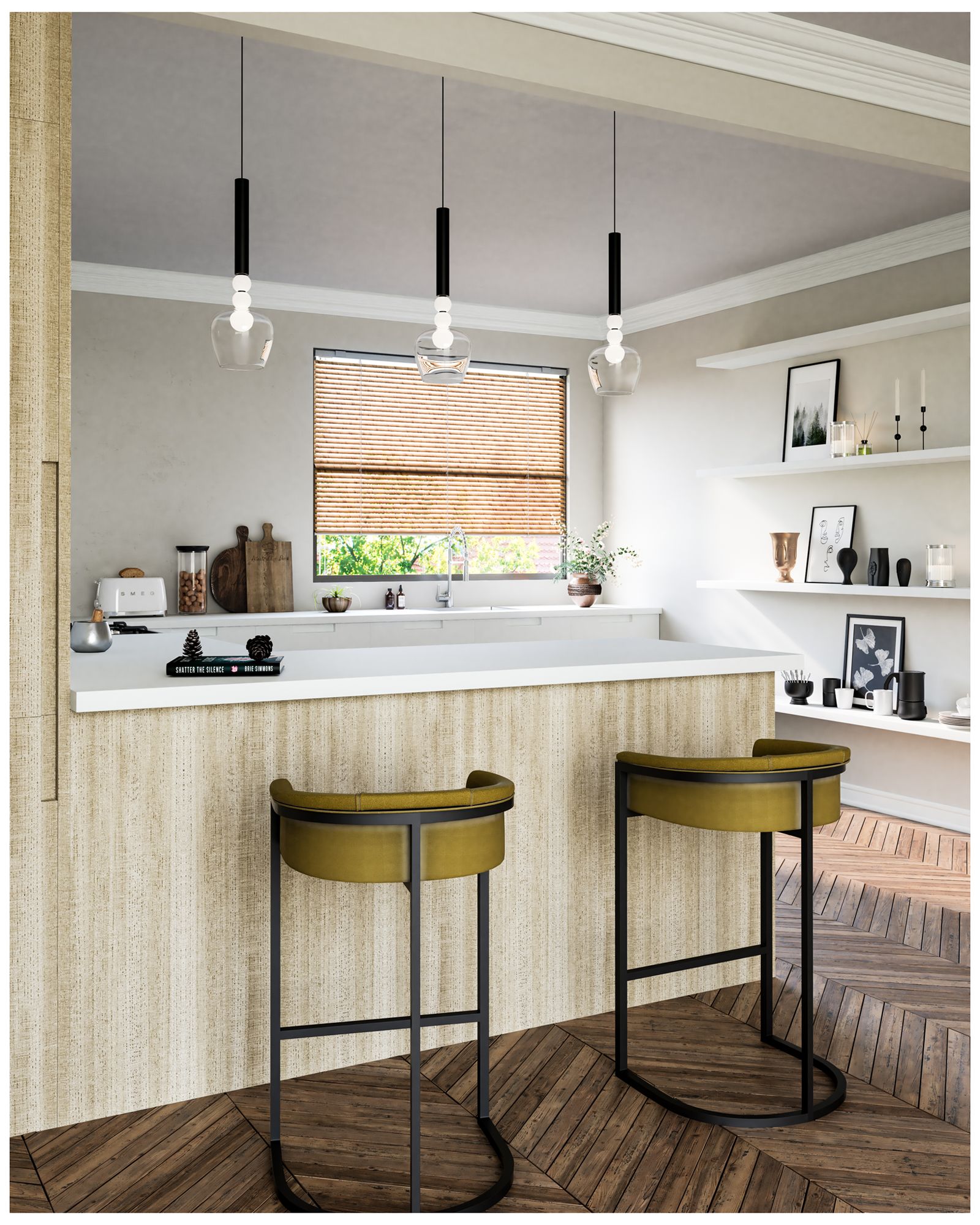 Image 3 Kuzco Rise LED 6-in Black/Clear Pendant more views