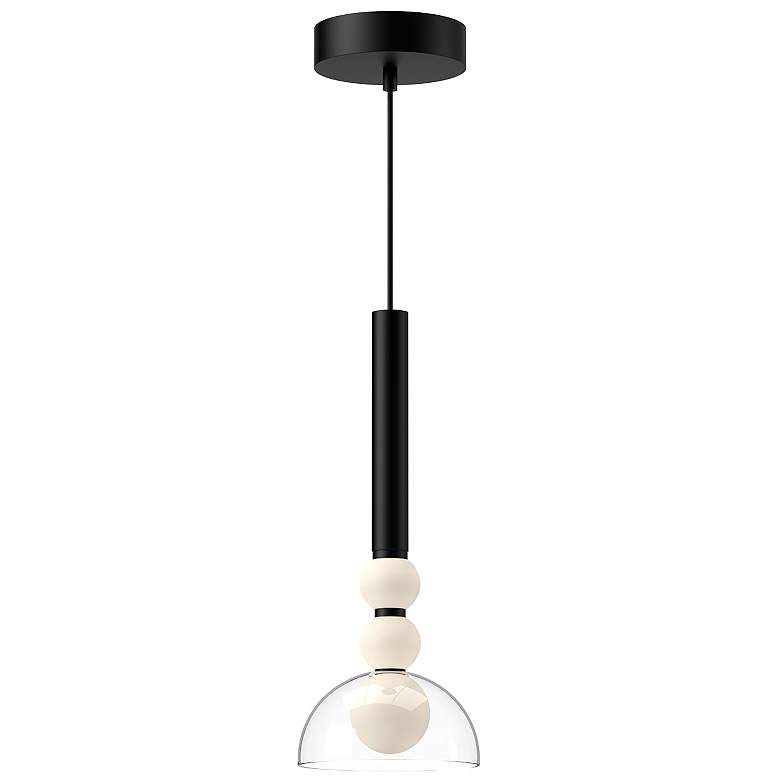 Image 1 Kuzco Rise LED 6-in Black/Clear Pendant