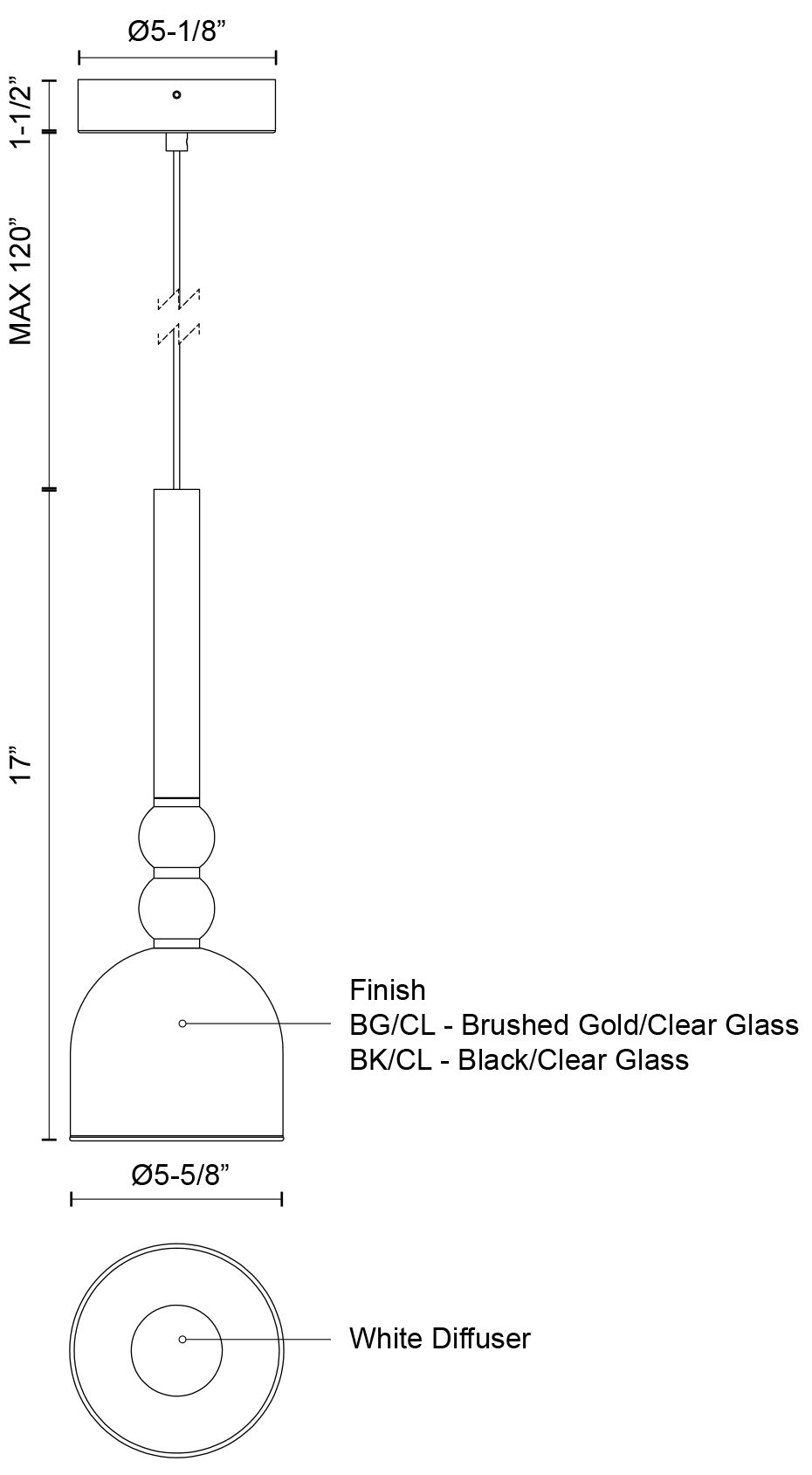 Image 3 Kuzco Rise LED 6-in Black/Clear Pendant more views