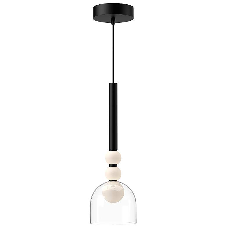 Image 1 Kuzco Rise LED 6-in Black/Clear Pendant