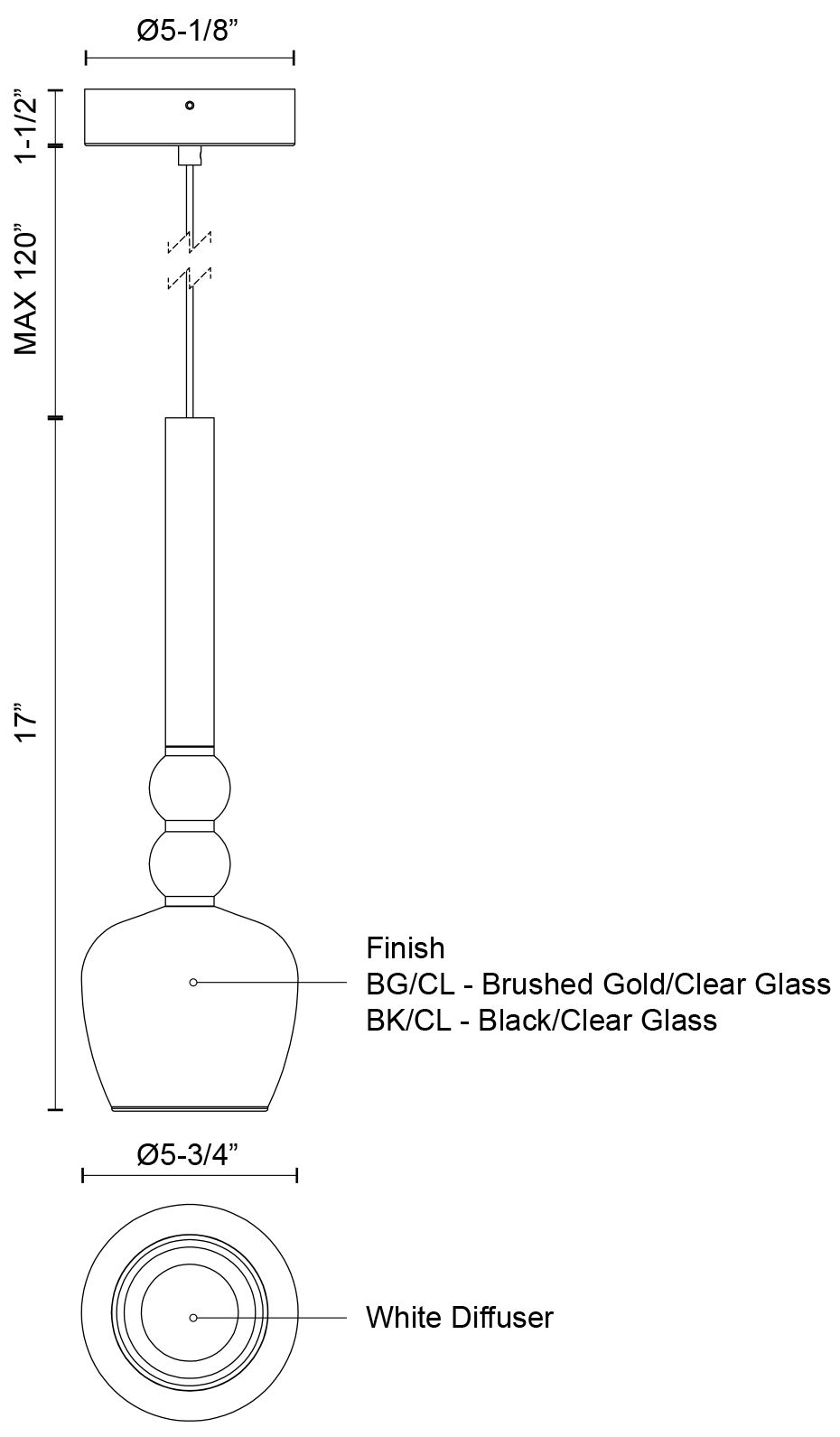 Image 3 Kuzco Rise LED 6-in Brushed Gold/Clear Pendant more views