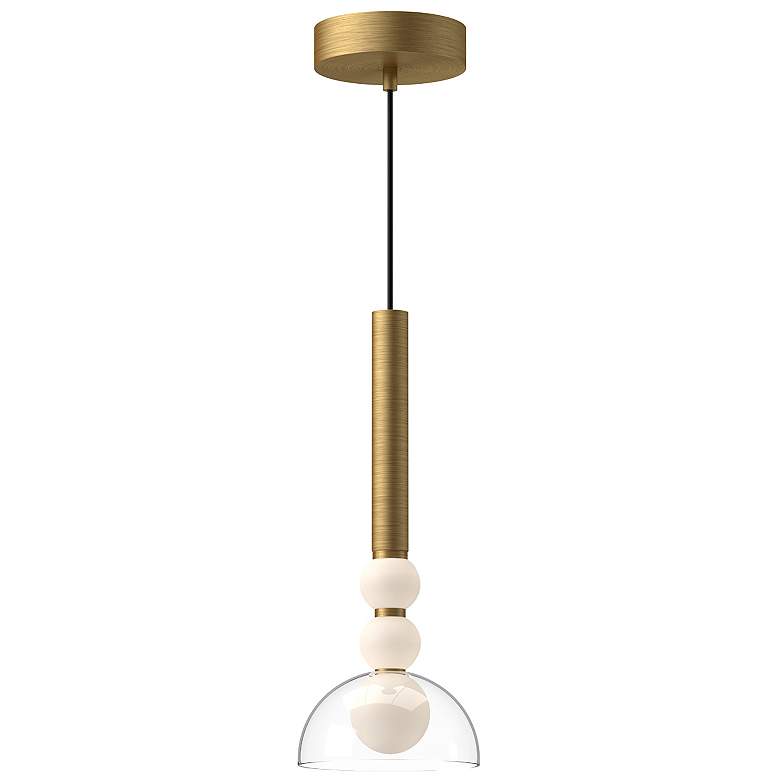 Image 1 Kuzco Rise LED 6-in Brushed Gold/Clear Pendant