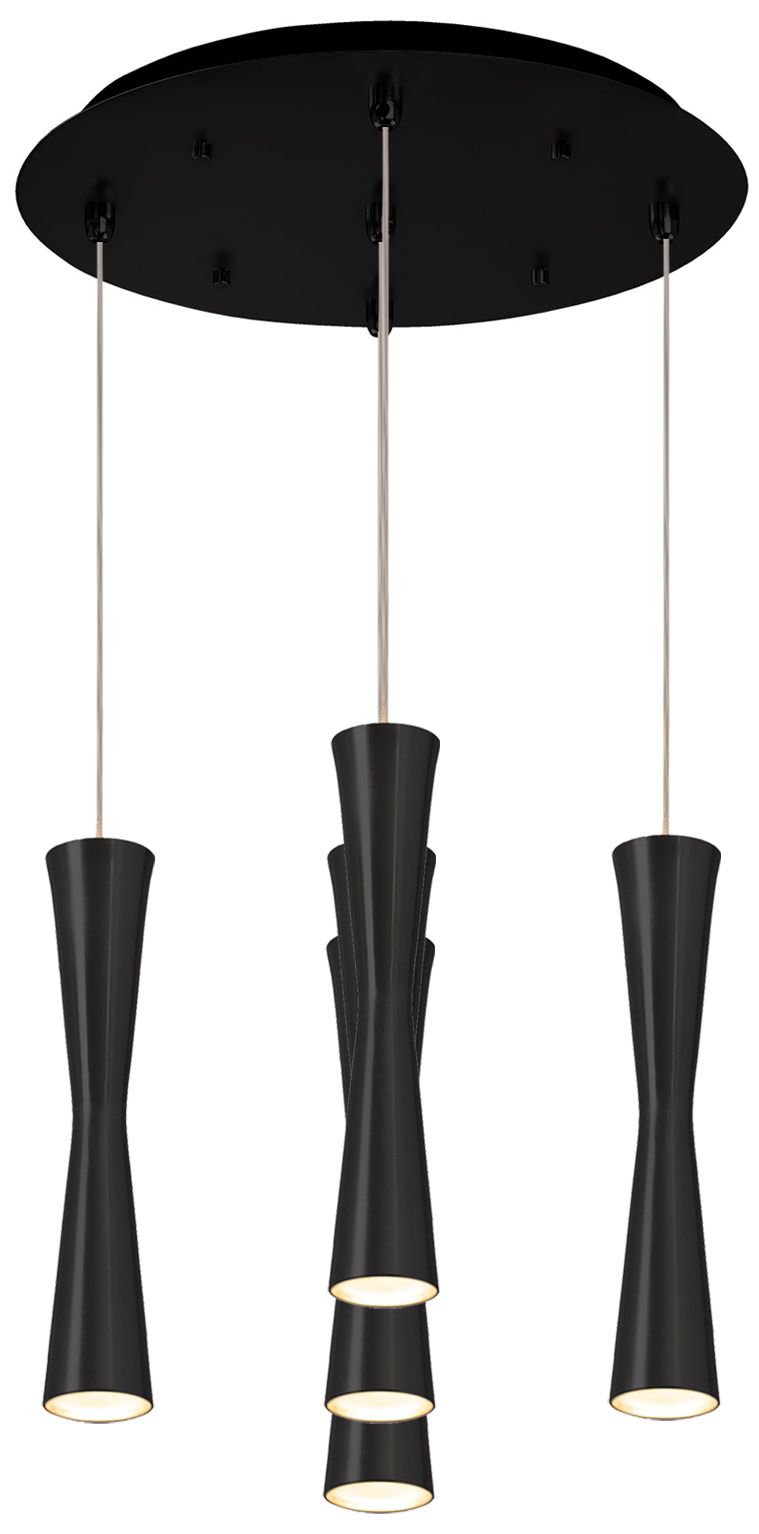 Kuzco Robson 14-in Black 5-Light Multi Pendant