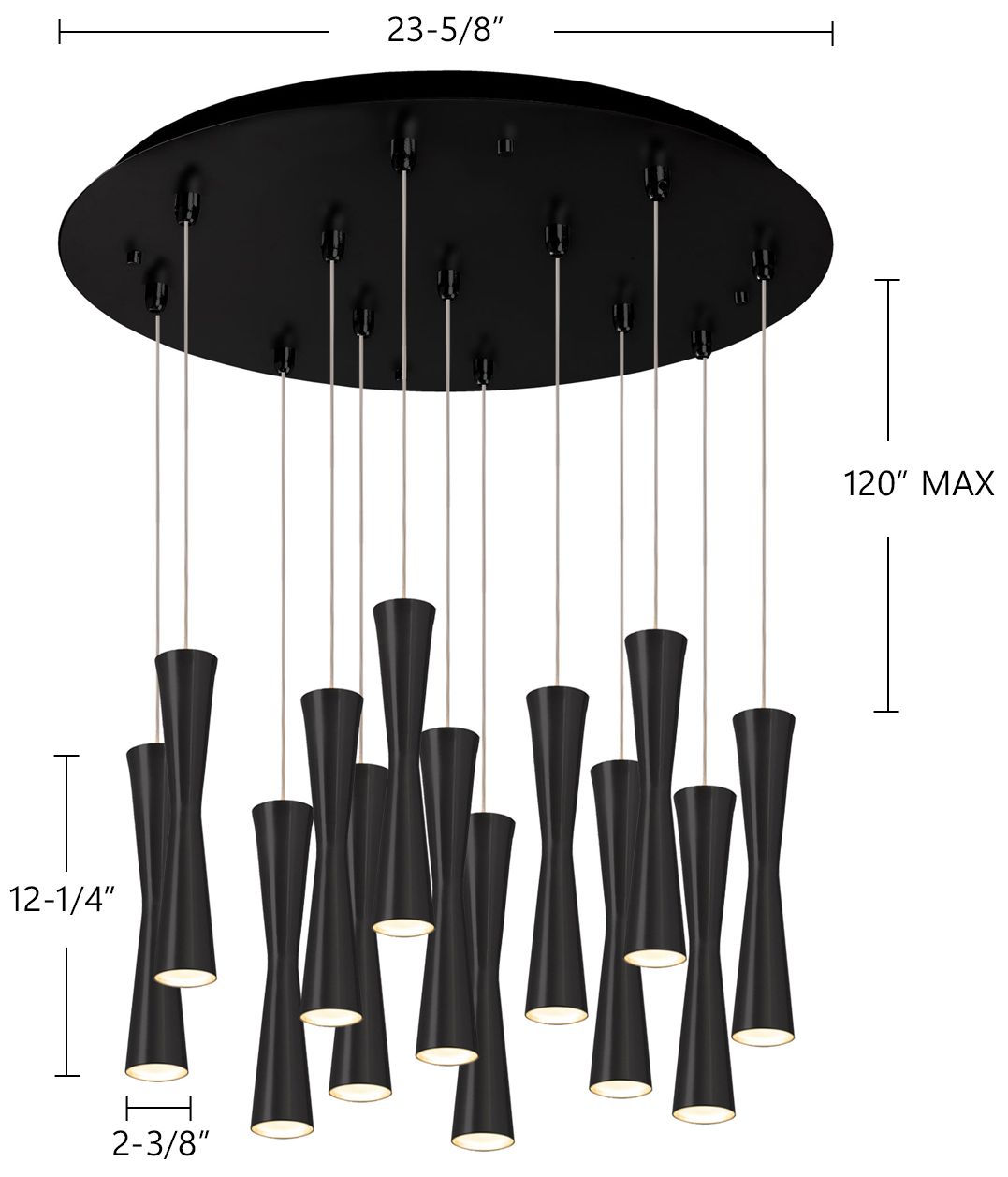 Image 2 Kuzco Robson 24-in Black 13-Light Multi Pendant more views